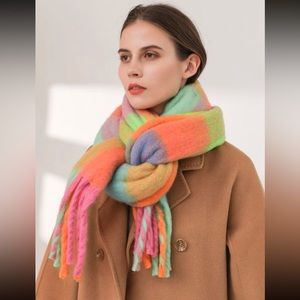 Multi color, color block scarf.